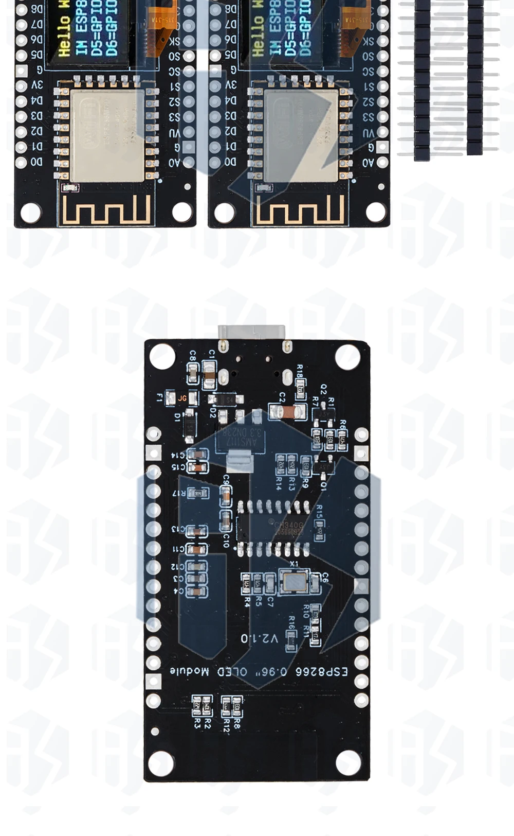 1 ~ 4PCS EGBO NodeMCU ESP8266 Entwicklungsboard mit 0,96 Zoll OLED-Display CH340G ESP-12F WiFi-Modul TYPE-C USB Micropython – Detail 11