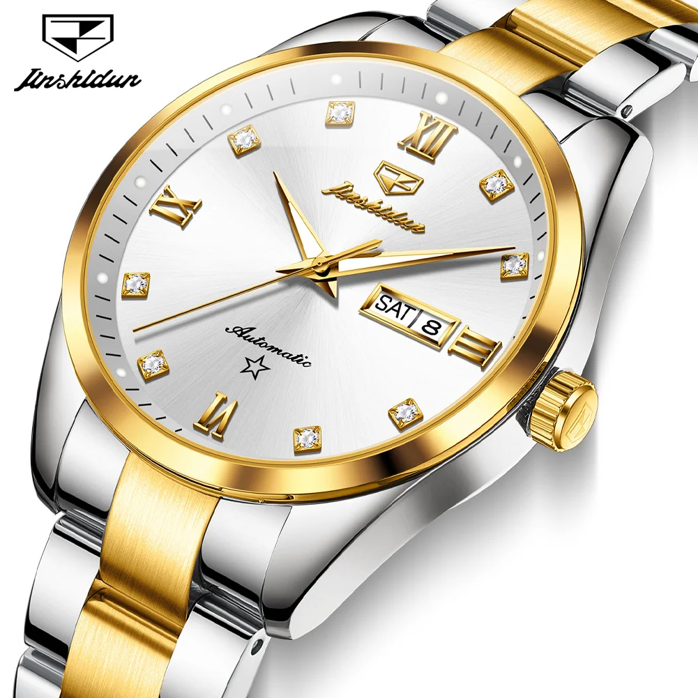 

JSDUN высококачественные мужские часы, оригинальные Роскошные брендовые наручные часы, мужские водонепроницаемые наручные часы из нержавеющей стали с датой, мужские часы 8963