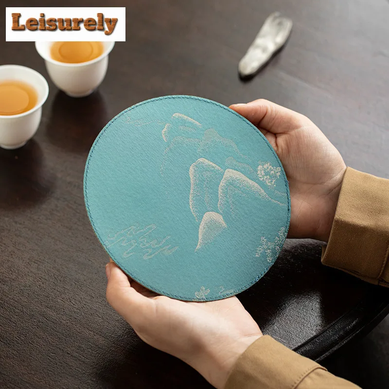Distant Hill Square Fabric Waterproof Pot Bearing Holder Zisha Pot Anti-scald Mat Dry Bubble Table Tea Tray Coaster Tea Services