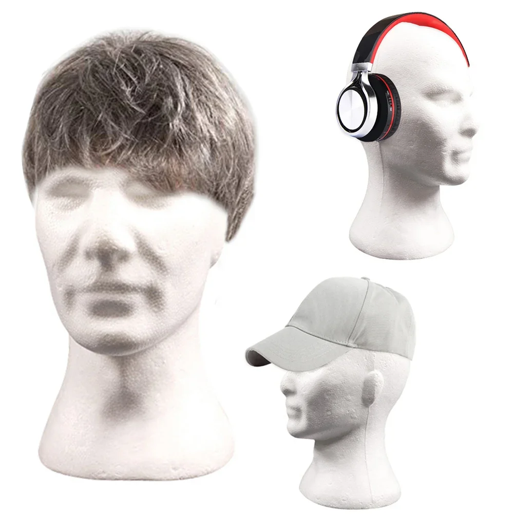 Foam Mannequin Head Practical Foam Flocking Head Mold for Wigs Glasses Hat Scarf Display