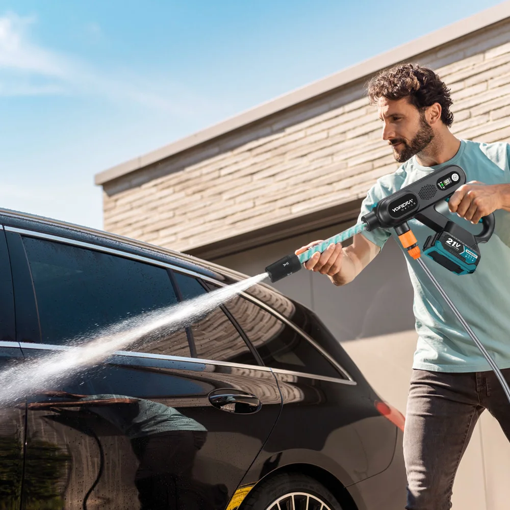 YOFIDRA 220Bar Bürstenloser elektrischer Hochdruck-Autowaschpistole 5-in-1 Wassersprühpistole Elektrowerkzeug für Makita 21V Akku – Detail 11