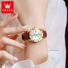 OLEVS Classics Leather Strap Quartz Watch for Women Fashion Elegant Diamond Ladies Watch Waterproof Date Women's Quartz Watch 2