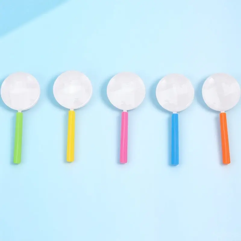 30Pcs 돋보기 야외 관찰 식물 곤충 꽃 공예 식품 연구를위한 휴대용 휴대용 돋보기