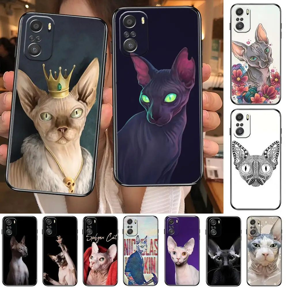 

Lavaza Sphynx Sphinx Cat Phone Case For xiaomi redmi 11 Lite pro Ultra 10 9 8 MIX 4 FOLD 10T Black Cover Silicone Back Prett