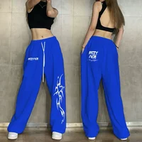 Loose American Style Wide Leg Pants Jazz Dance Casual Lazy Street Dance Hip Hop Sports Long Trousers for Women Mid Waist