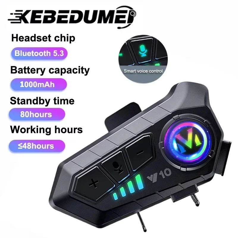 Bluetooth Motorcycle Helmet Headset Wireless IPX6 Waterproof Noice Reduction Earphone Super Long Standby HandsFree Headphone