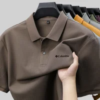 Polo homme 100% coton pur, manches courtes, été, confortable, respirant, t-shirt brodé de marque haut de gamme. 4