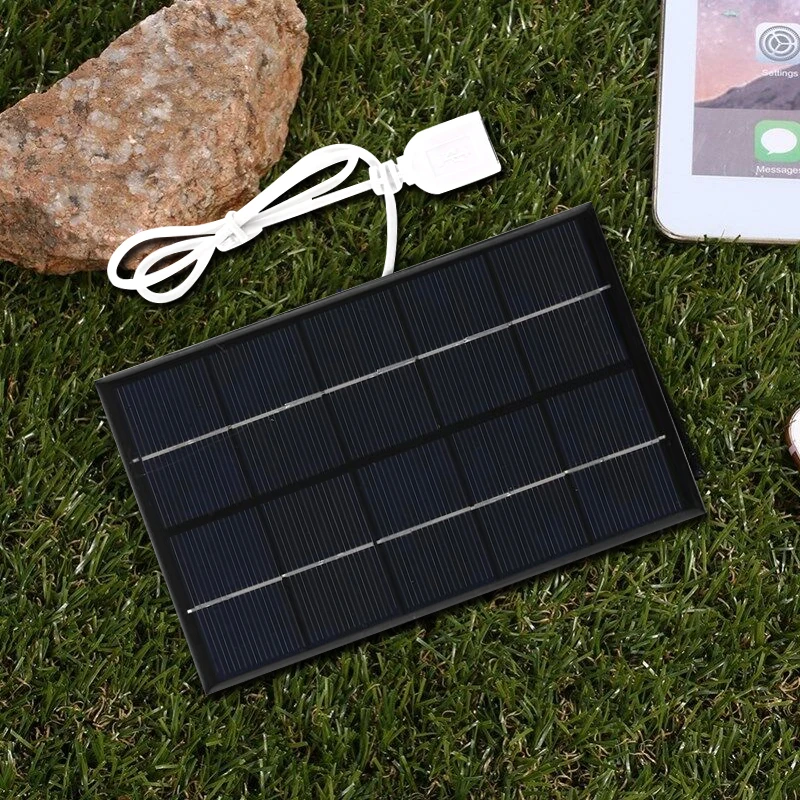 Солнечная панель 5 Вт 5 В поликристаллические фотоэлементы кремниевая USB-разъем