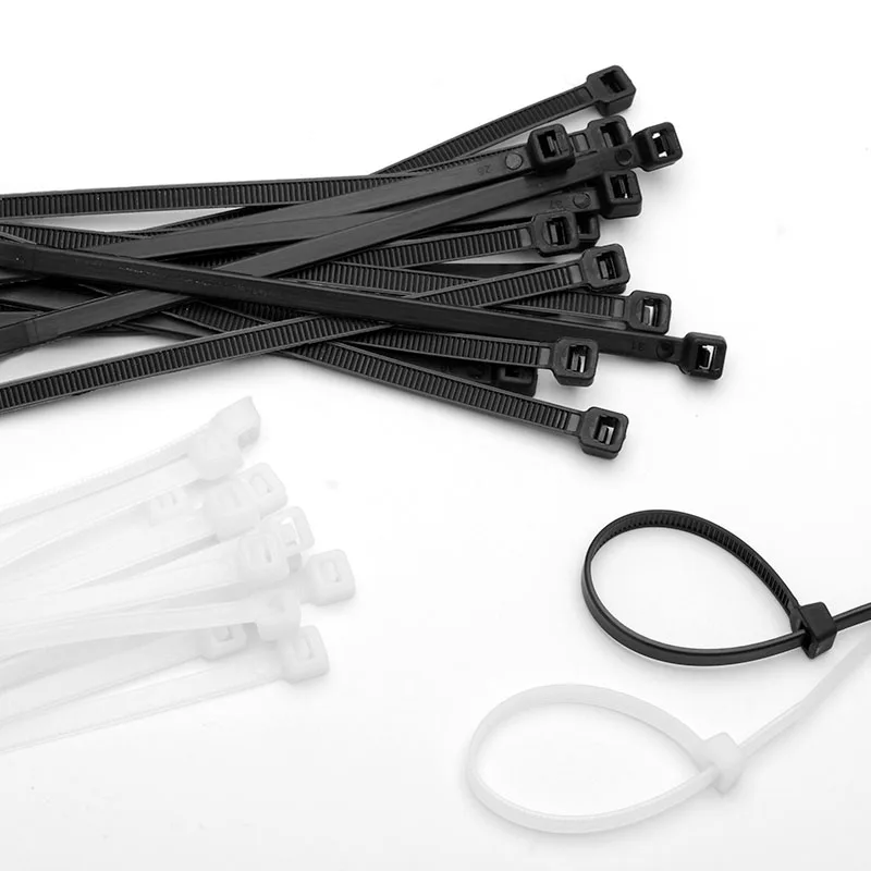 500/100Pcs Plastic Nylon Cable Ties Self-locking Cord Ties Straps Adjustable Cables Fastening Loop