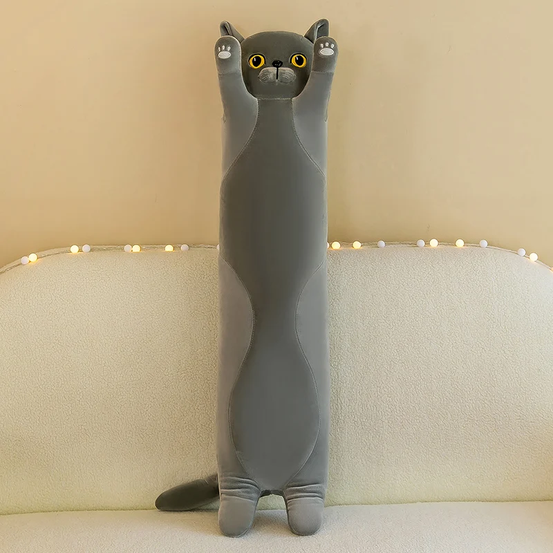 thumbnail image 1 of Almohada de peluche con forma de capibara de gato largo de dibujos animados, juguete de peluche suave de algodón, regalo para niños y niñas, muñecos compañeros para dormir, 1 of 5