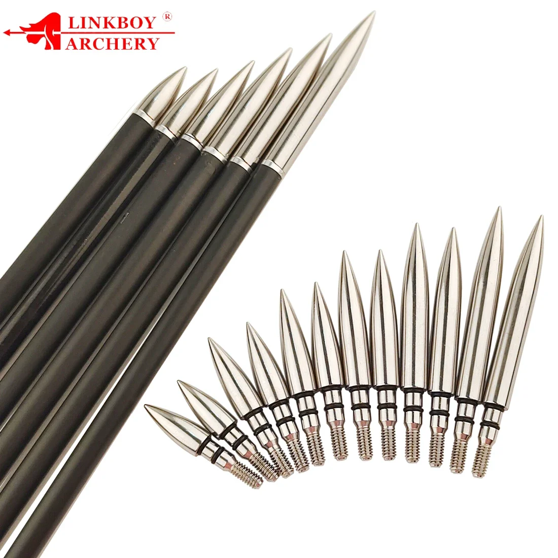 12Pcs 100-300gr OD 7.14/7.6/7.94mm Arrow Field Points Screw-In Arrowheads for Target Practice Hunting Accessories archery arrowhead