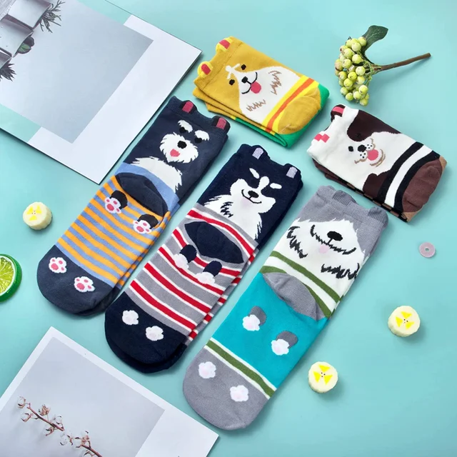 Calcetines de algodón para niños y niñas, calcetines suaves novedosos con  diseño de animales, 6 pares