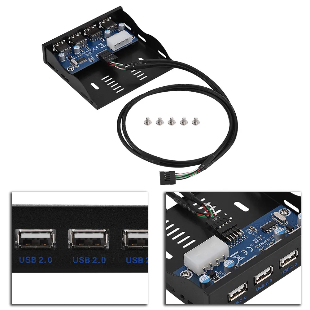 플로피 프론트 패널 프론트 패널 확장 USB2.0 플로피 프론트 패널 3.5인치 플로피 베이 9핀-4 인터페이스 USB 2.0 허브