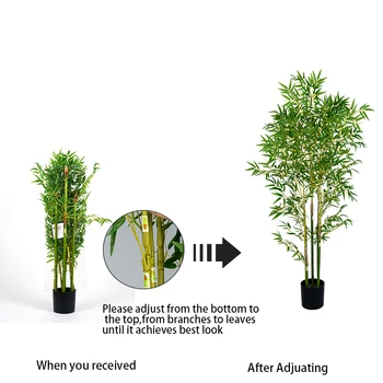 Artificial Bamboo Tree 150cm/180cm/210cm Tall Faux Silk Plant for Home Office Indoor Outdoor Decor Fake Bamboo Tree with Lifelik