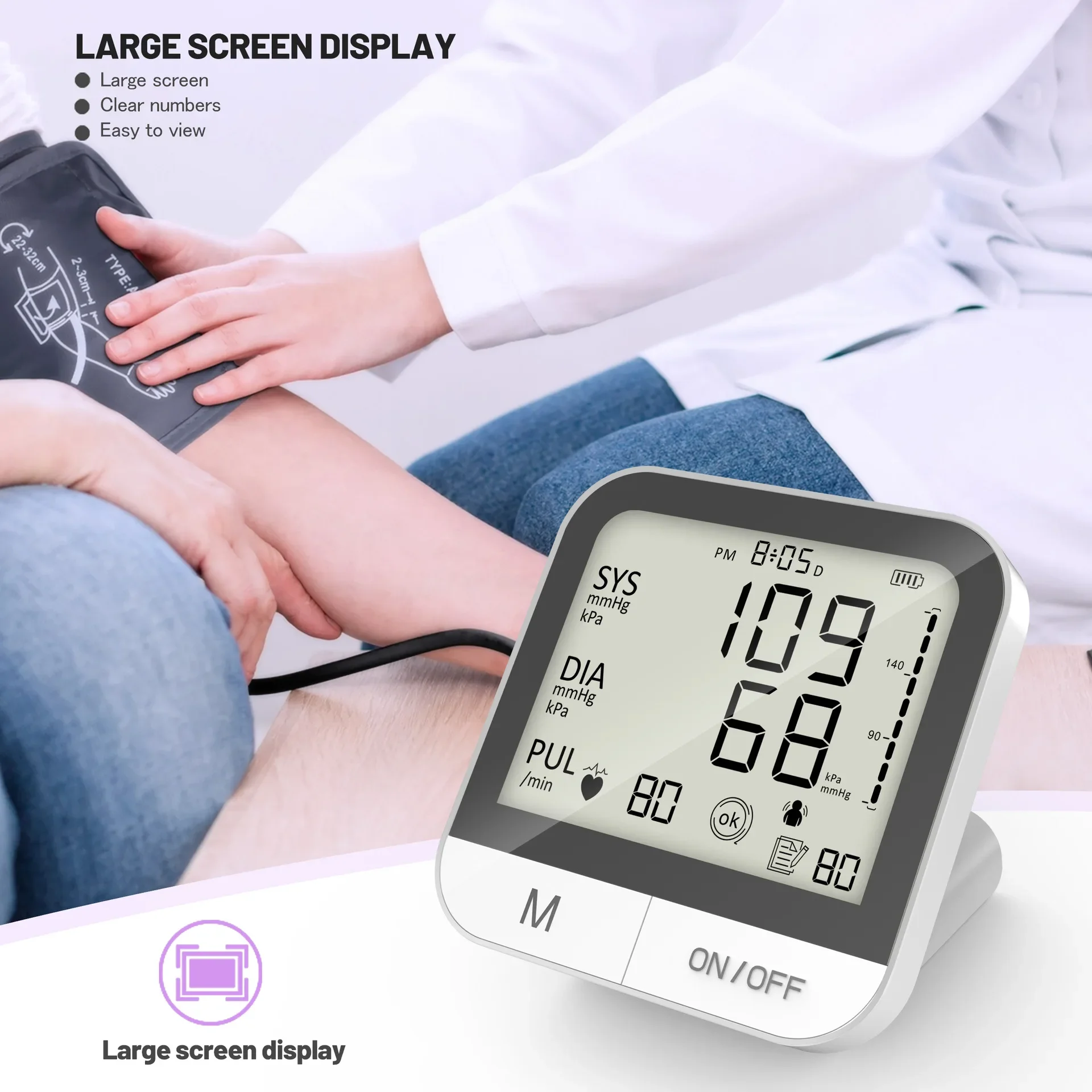 Electronic Blood Pressure Monitor High Precision Automatic for Home