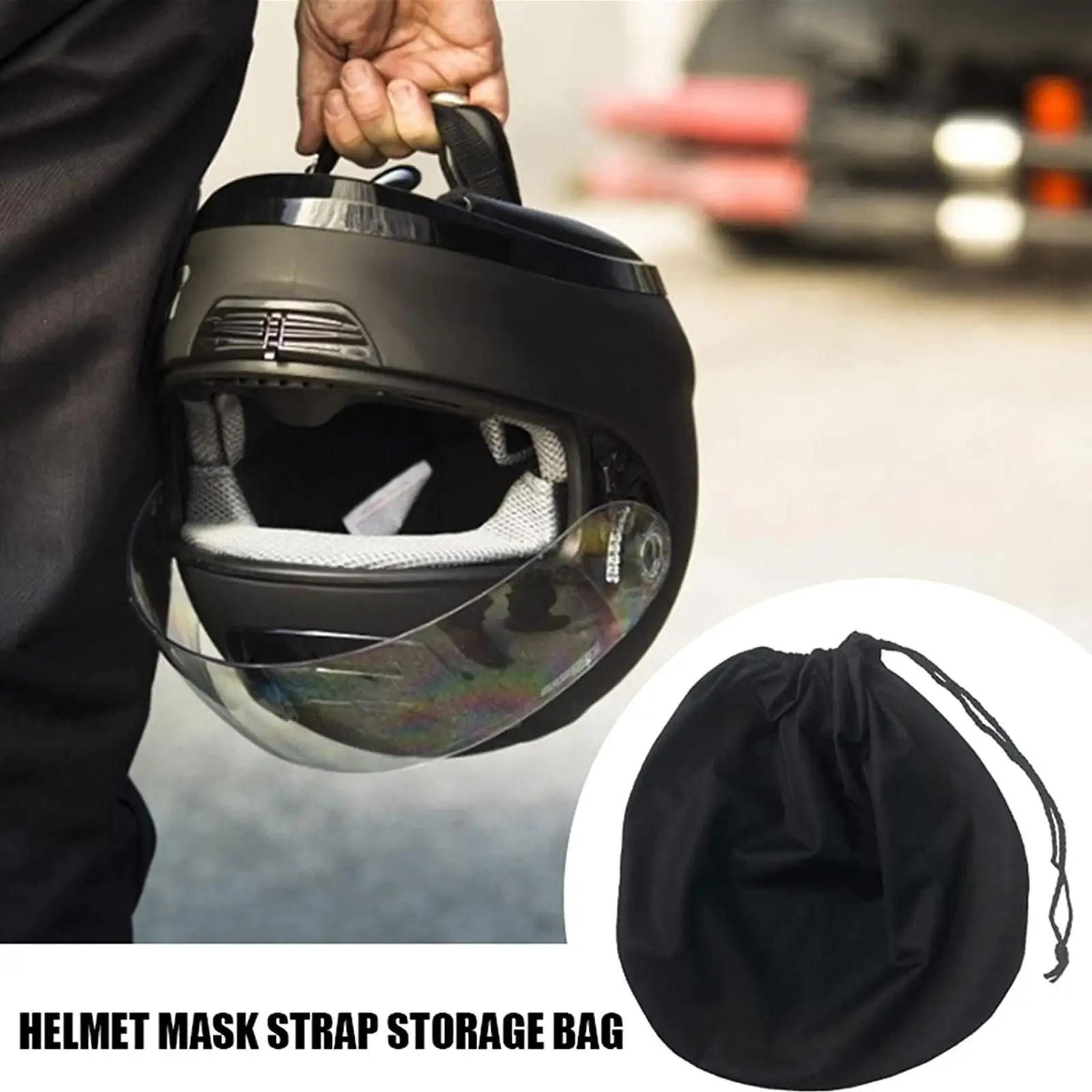 Helmet Bag Plush Soft Drawstring Pocket Dust Proof Good Toughness Full Half Helmet Storage Bag For Motorcycle Cycling Scoot S0H9