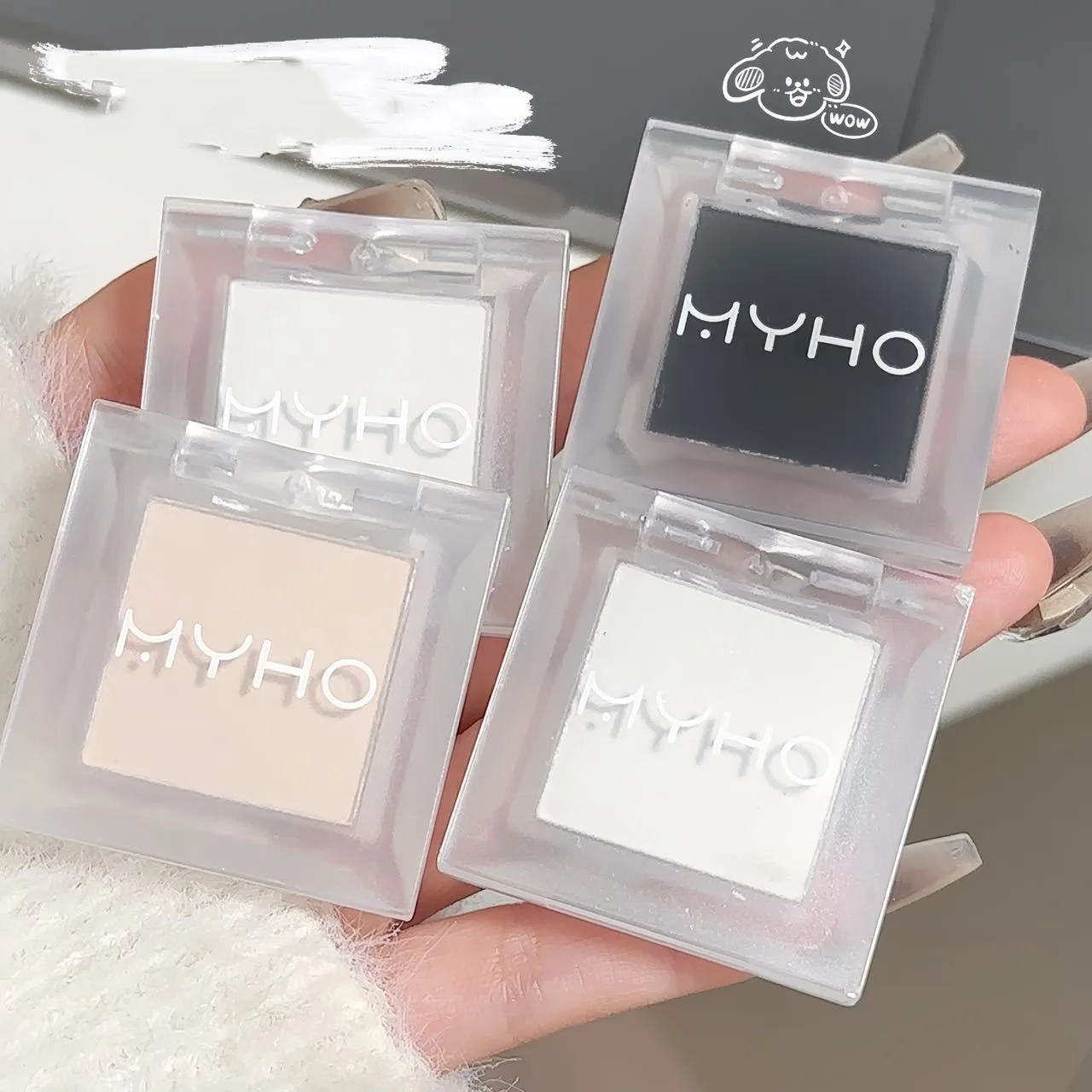 Monochrome Matte White Eyeshadow Makeup Waterproof Lasting Smoky Black Eye Makeup Natural Brighten Eyeshadow Highlighter Palette 5