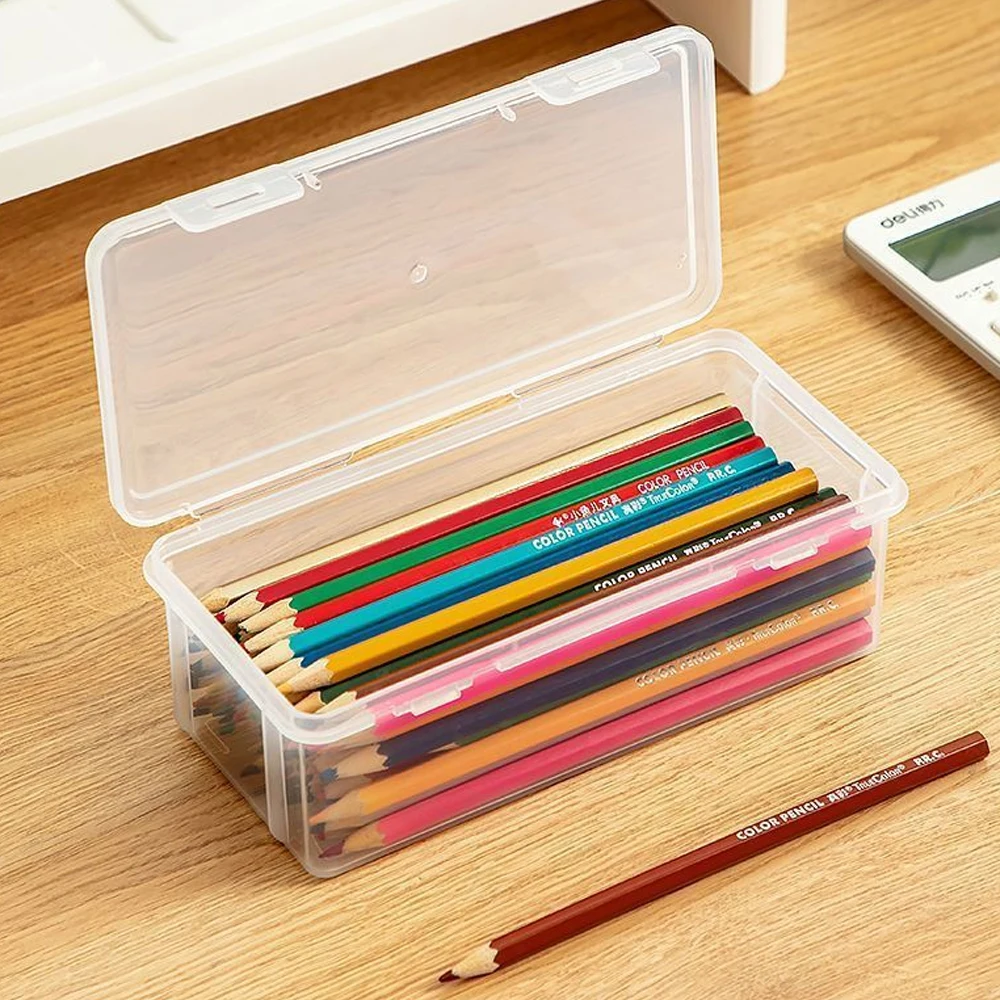 Clear Plastic Pencil Case, Durable Organizer for Pens, Stationery, Cosmetics-Perfect for School, Office, Travel & Daily Use