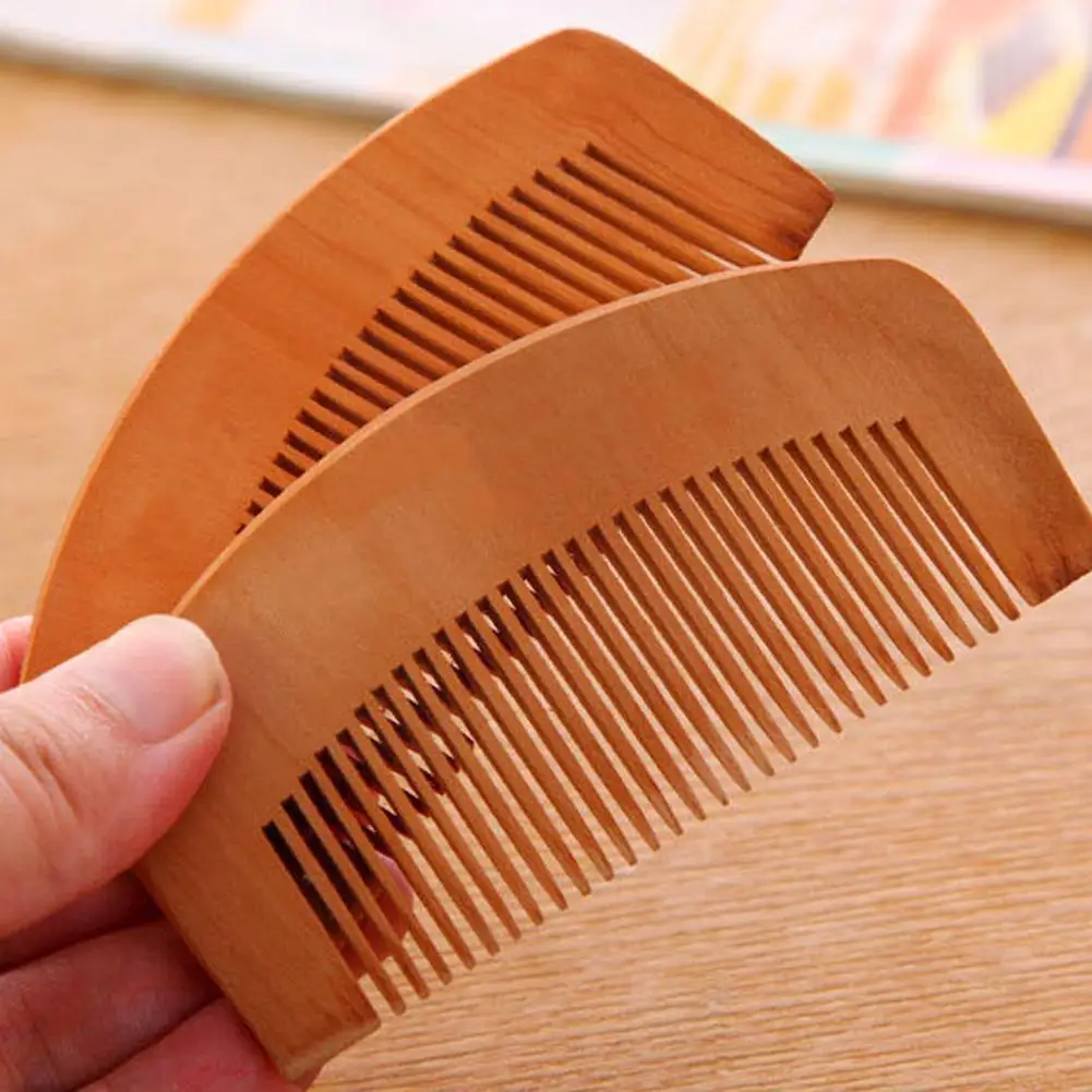 

1 Pcs Natural Peach Wood Comb Close Teeth Anti-static Wooden Massage Beard Head Accessories Hair Beauty Care Tools