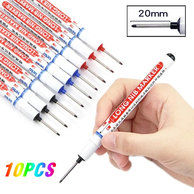 10Pcs/Set 20mm Deep Hole Long Nib Head Marker For Metal