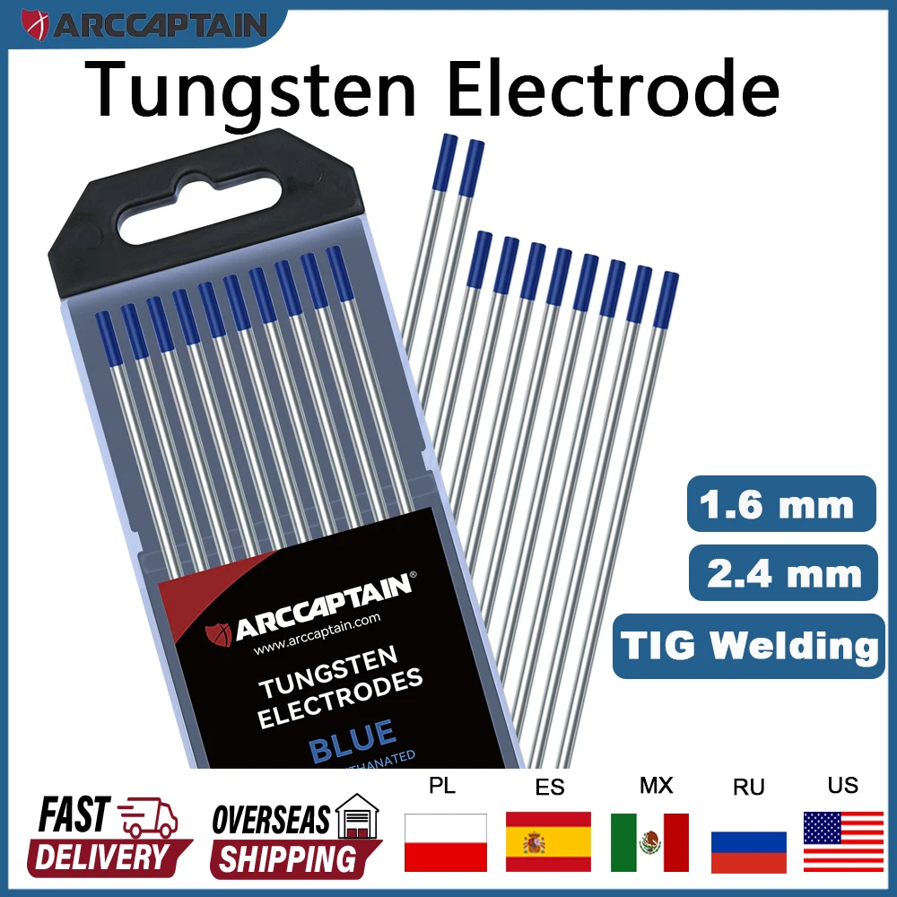 Tungsten electrodes ARCCAPTAIN professional TIG welding 175mm/7" 1.6 2.4mm for Tig machine