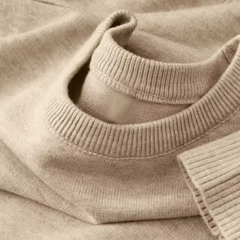 Autumn New Men's Long Sleeved Knitted Pullover Classic Round Neck Sweater Soft Casual Sweater Light Solid Color Sweater Men 4