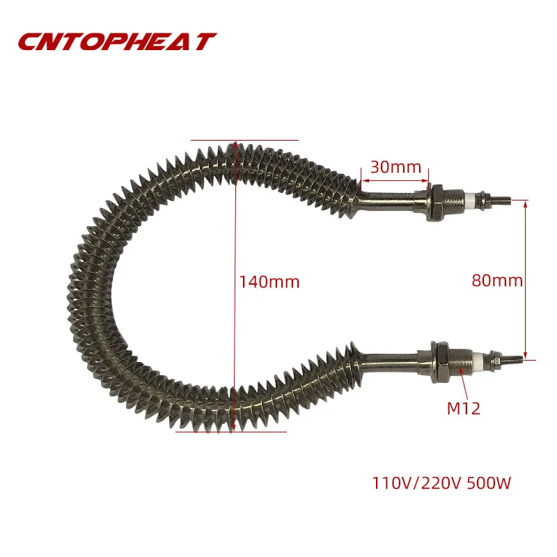 Customized 110V/220V 500W Finned Heating Element Hot Air Heater Round Type Electric Resistors for Oven