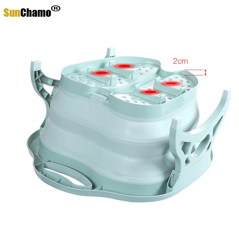 Foldable Footbath Plain Foaming Massage Bucket Plastic Foot Bath Basin Large Heightening Fording Barrel Reduce Pressure Spa