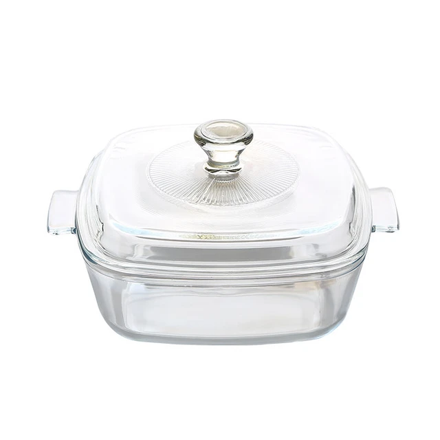 free shipping Tempered glass bowl heatproof 400degree can be in microwave  oven, transparent glass bowl with lid Large