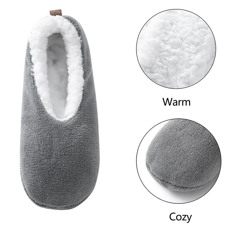 Description Picture 4 of itemWomen's Indoor Floor Socks Keep Warm Winter Men Non-slip Floor Shoes Soft Comfortable 2022 New Fashion Ladies Home Slippers