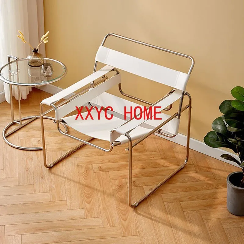 Wassily Chair Divano Pigro Sella Scandinava Sedia Singola In Pelle Divano Singolo Per Il Tempo Libero In Acciaio Inossidabile