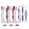 Deli Gel Pen Set 0.5mm Bullet Retractable Learning Writing Ballpoint Pens Ink color Blue Black Red School Office Stationery 6