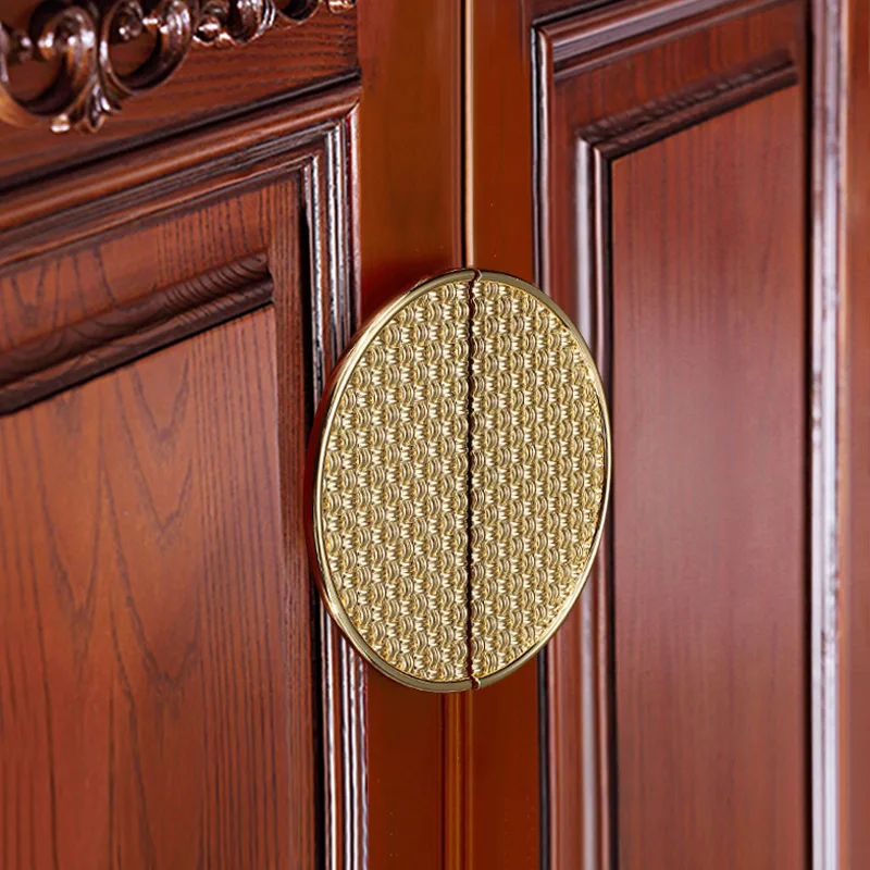 New Chinese gold wardrobe cabinet doorknob drawer bathroom cabinet handle mounted semicircle hardware