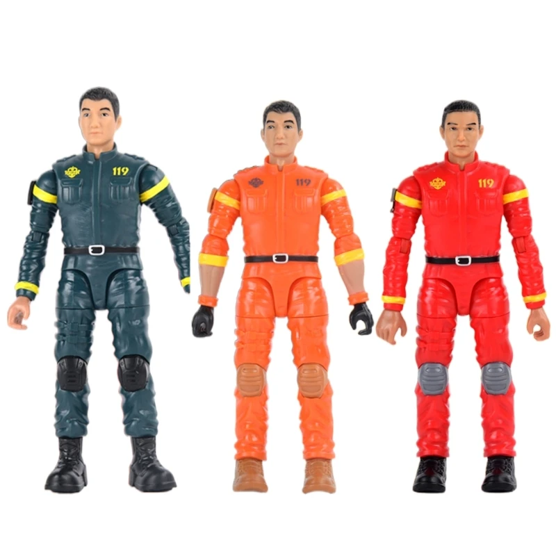 

Plastic Firefighter Action Figure Model Figurine Cake Toppers Boy Birthday Gift