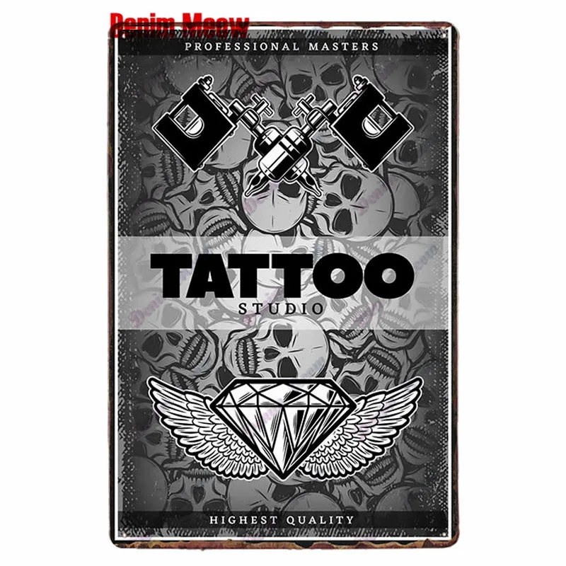 Targa In Metallo Divertente – Scritta In Inglese "I Want You To Get A Tattoo" – 20x30 Cm – Decorazione Da Parete Per Tatuatori O Regalo