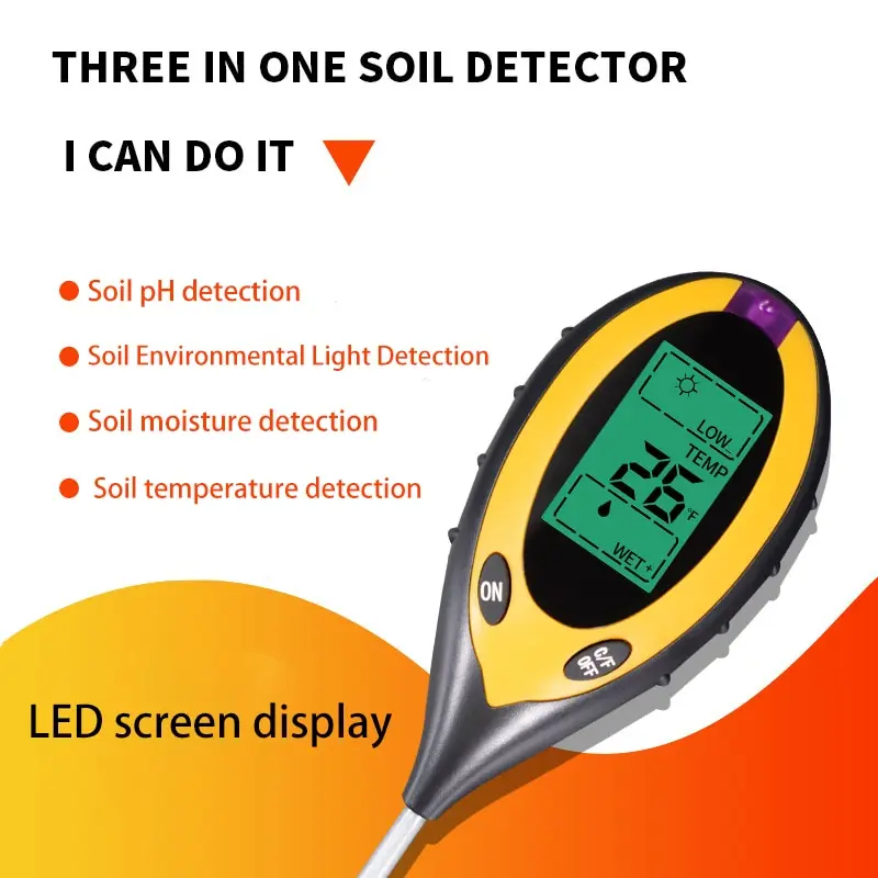 Soil Tester 1pc PH and Humidity Nutrient Water High Precision Household Gardening Flower Grass Fertility Meter