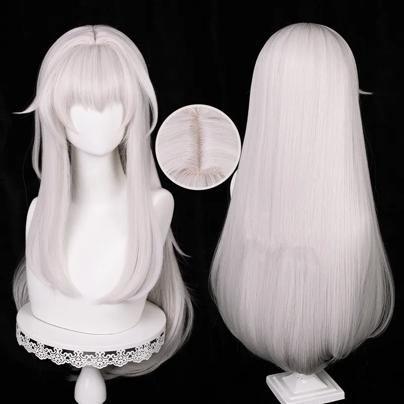 

Парик для косплея Honkai Star Rail CLEAR, термостойкие синтетические искусственные волосы для ролевых игр, 50 см, серебристый и белый цвета