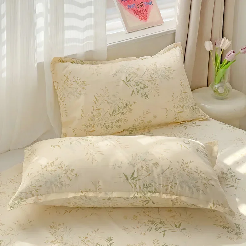 Description Picture 5 of itemWashed Cotton Flat Bed Sheet Solid Bed Cover Single Double Queen King Size Bedsheet Linens Soft Bedspread (Pillowcase Can Order)