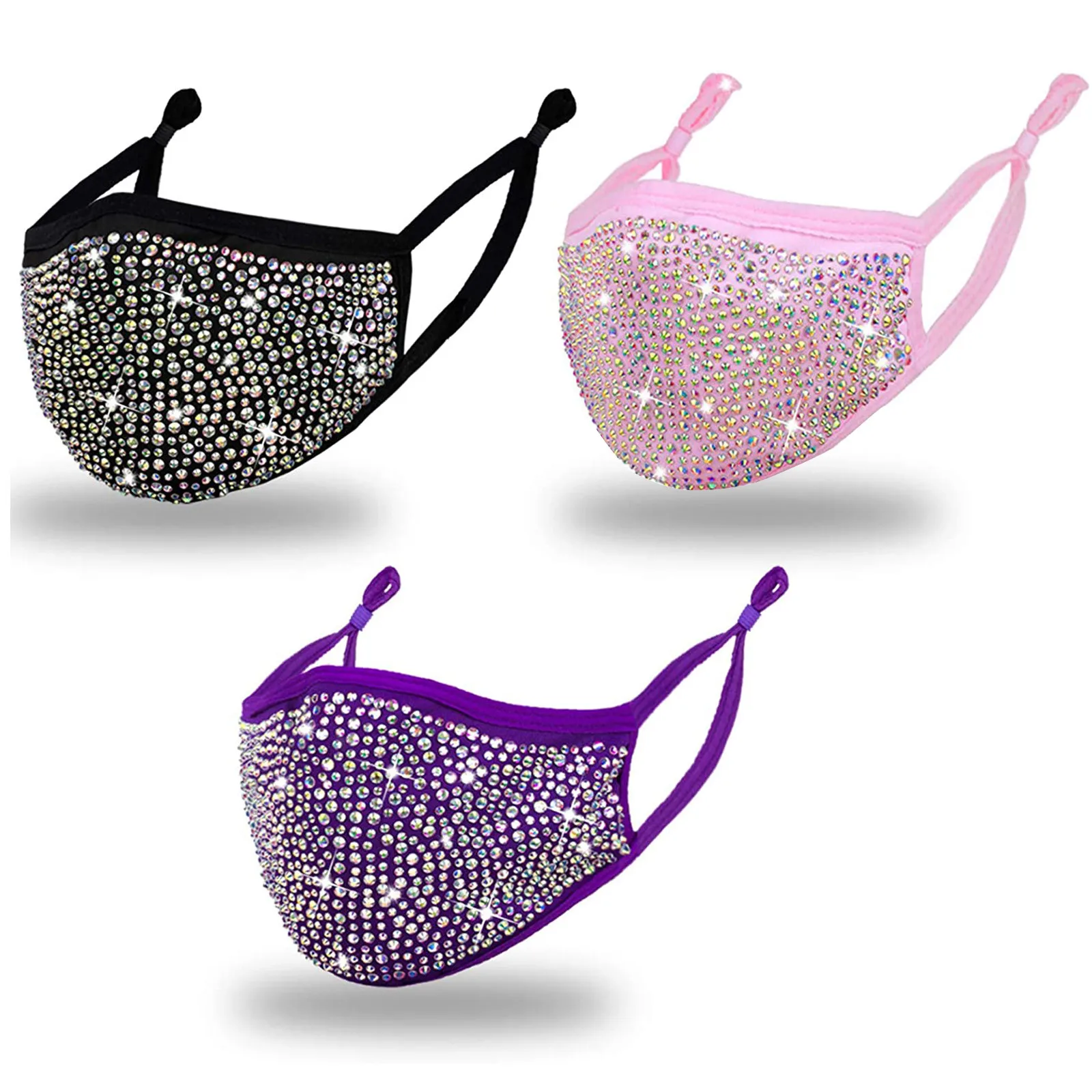 3pcs Glitter  Fashion Designers Wear  Earrings For Women'S Gifts Cubre Bocas Desechables Disposable Mouths Covers Mascara 4