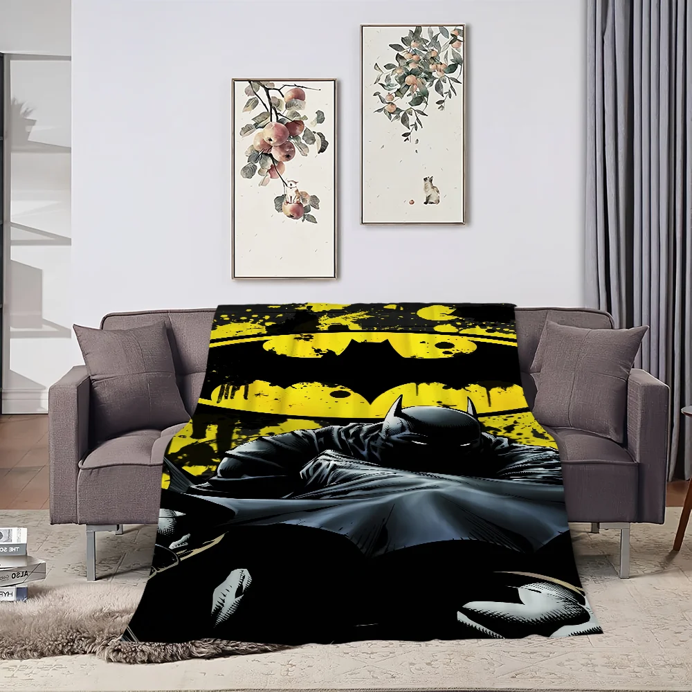 Super Hero B-BatmanS Cool Blanket Soft Plush Nap Sofa rug for Living Room Warm Office Bedroom Birthday Home Travel Kid Gifts 4