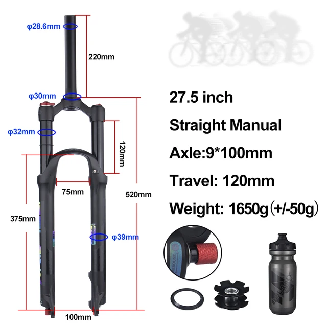 Bolany Bicycle Air Fork Rebound Adjustment MTB Suspension 26/27.5/29
