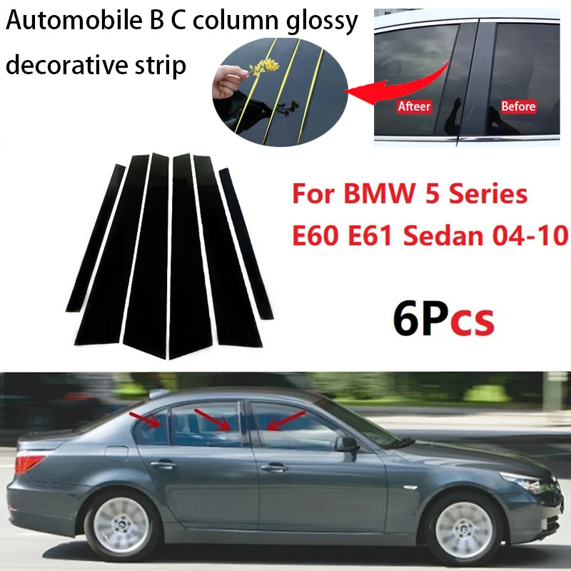 

New Arrival Hot 6PCS Polished Pillar Posts Fit For Mitsubishi Outlander 2013-2020 Window Trim Cover BC Column Sticker