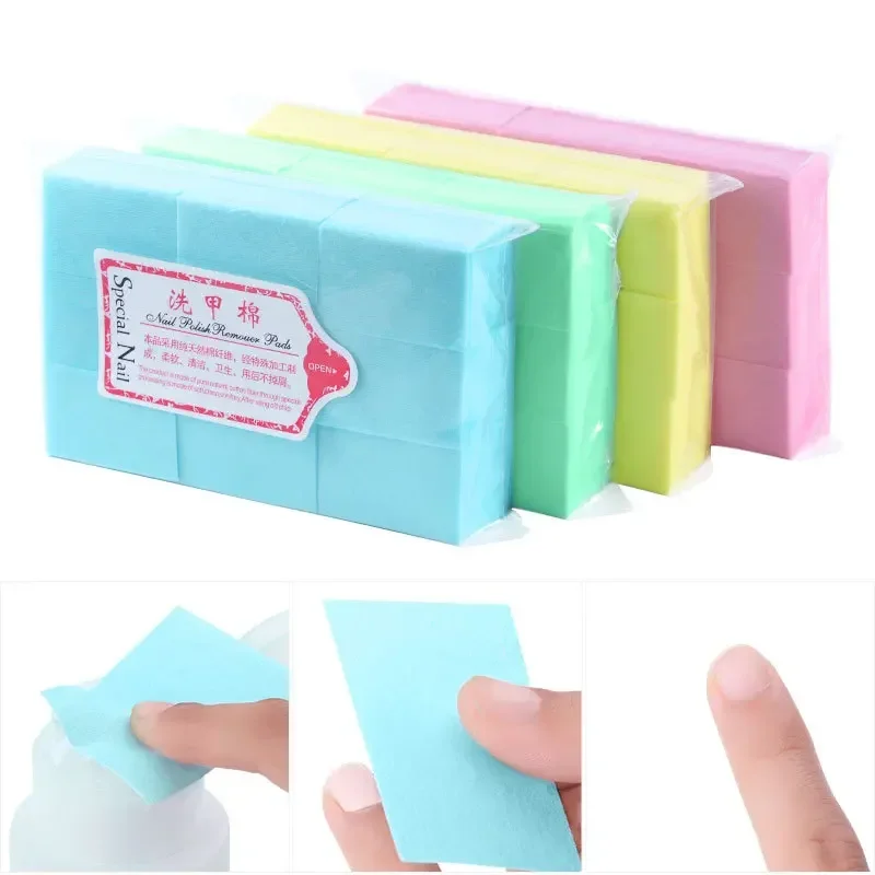 Lint Free Nail Polish Remover Pads Fibre Thickened Cotton Wipes Hard Soft Nail Art Cleaning Tool 400/600/603pcs/bag Nail Polish Remover Nail Gel Remover Nail Polish Remover Wipes Nail Cotton Pads Disposable Nail Pads