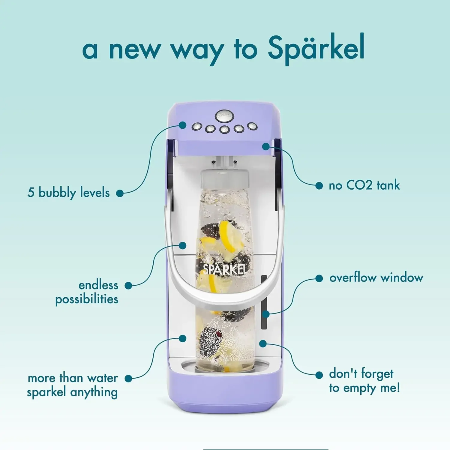 Beverage System | Periwinkle Sparkling Water Maker | No CO2 Tank Needed | Carbonated Water Machine that Uses Fresh, Natural Ingr 5
