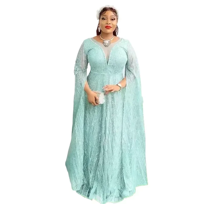 African Dress African Dresses for Women New Fashion Plus Size Sequin Evening Party Long Dress Dashiki Ankara Outfits Robe African Clothes