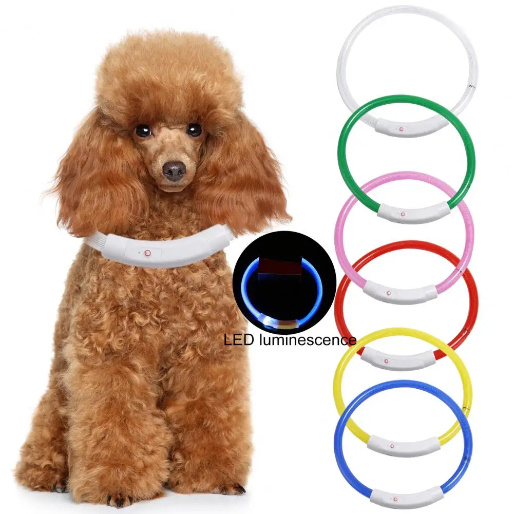 

Led Usb Dog Collar Pet Dog Night Luminous Rechargeable Pet Flashing Collar Glowing Puppy Necklace Night Safety Dog Accessories