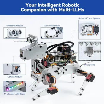 AI Robot Dog Kit for Raspberry Pi with Voice, Video Recognition, App Control, Python Programming 5