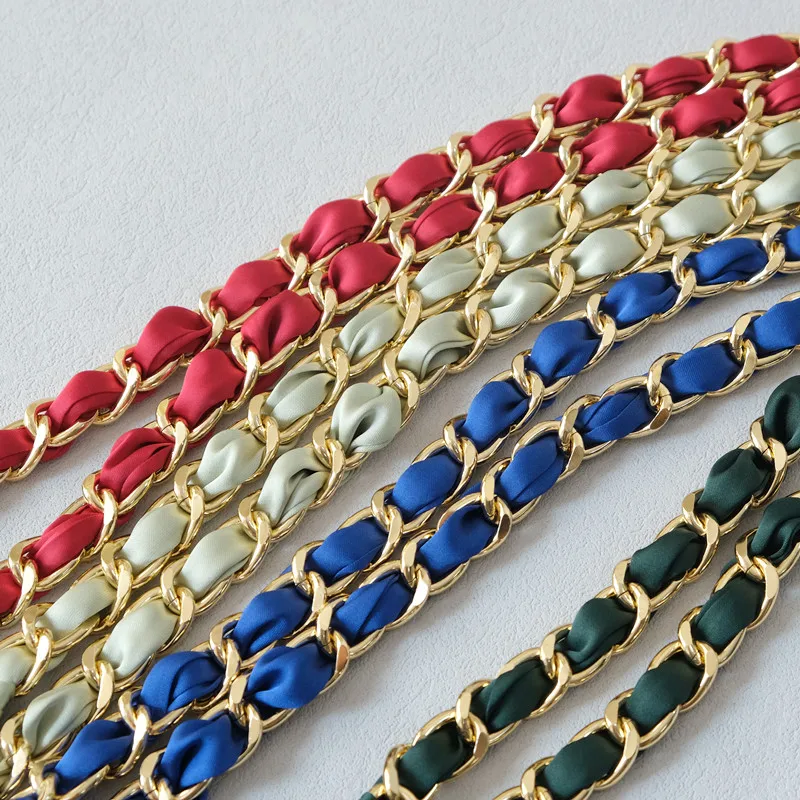 Neue Mode Frühjahr Frau Handtasche Zubehör Ketten Abnehmbare Lange Kreuz körper Solide Seide Strap Frauen Luxus Kette Tasche Griffe – Detail 7