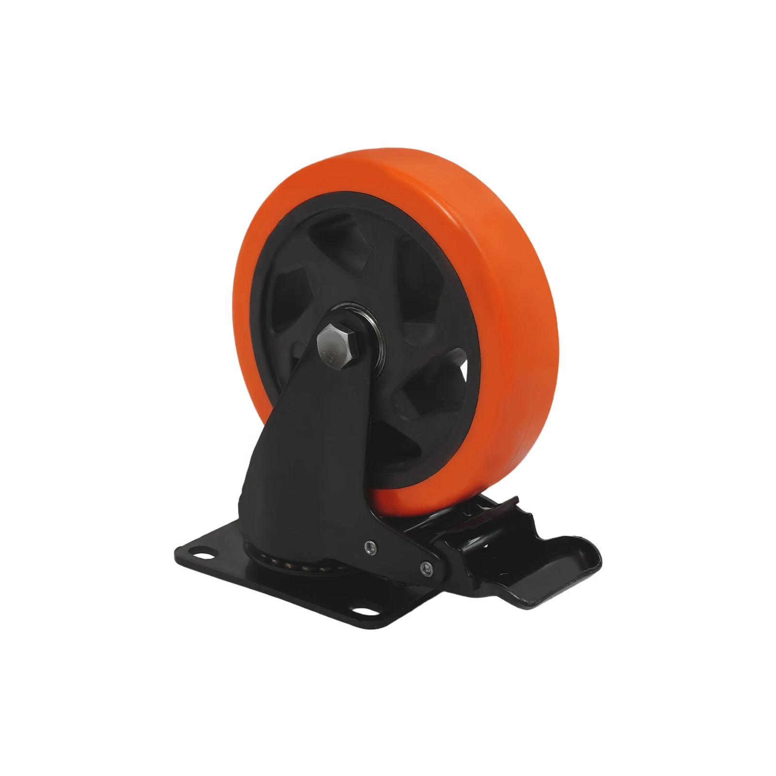 Robuste Industrierollen, 4er-Pack – 5-Zoll-Rollen mit Bremsen, Industrierollensatz Schwerlas Trollen 100 kg/je – Detail 10