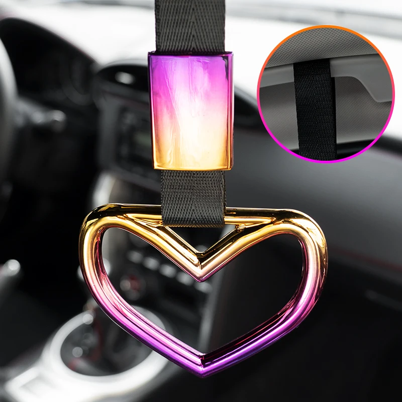Colorful Car Tow Strap Tsurikawa Ring Heart JDM Train Bus Handle Hand Strap Styling Drift Charm Auto Accessories 1pcs car accessories